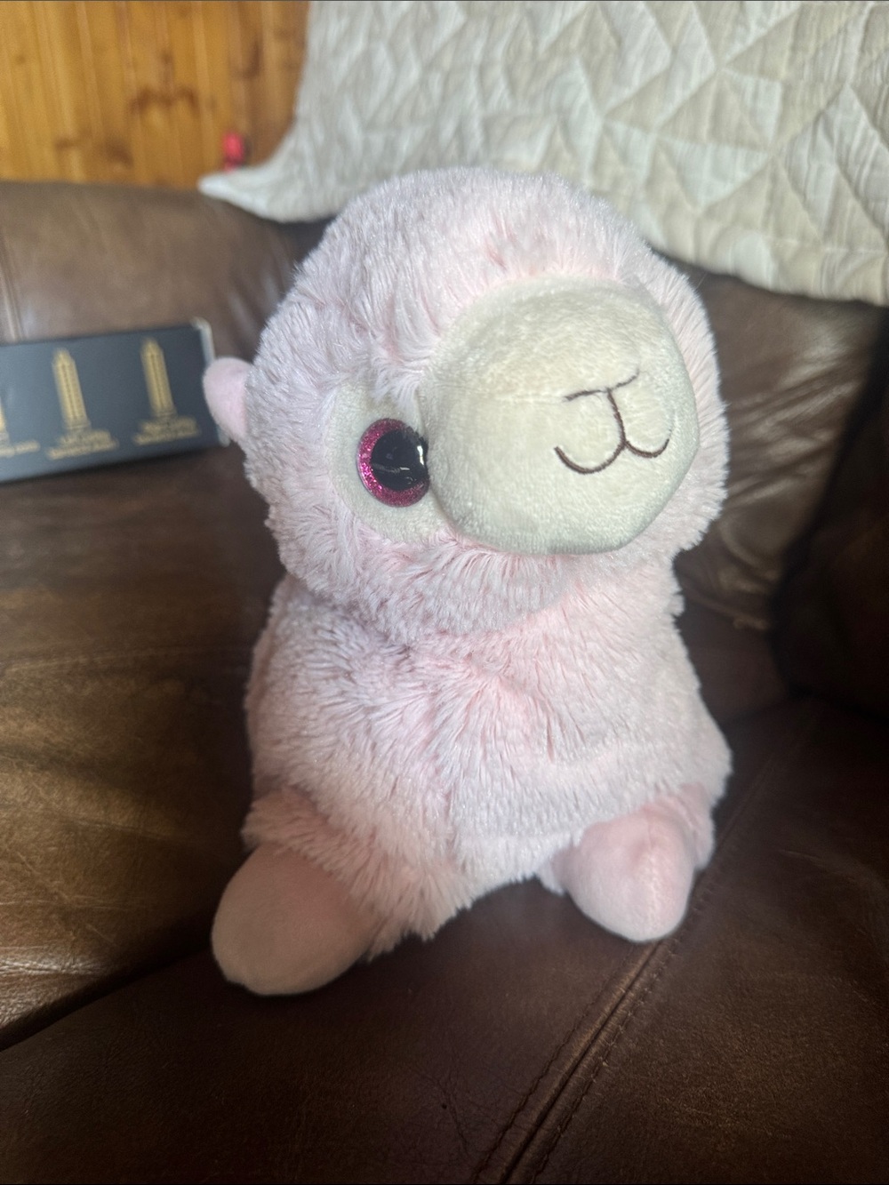 Plush Pink Alpaca Pet Toy - Soft Cuddly Stuffed Animal